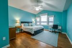 Large Master Suite upstairs with King bed and windows overlooking Keuka Lake